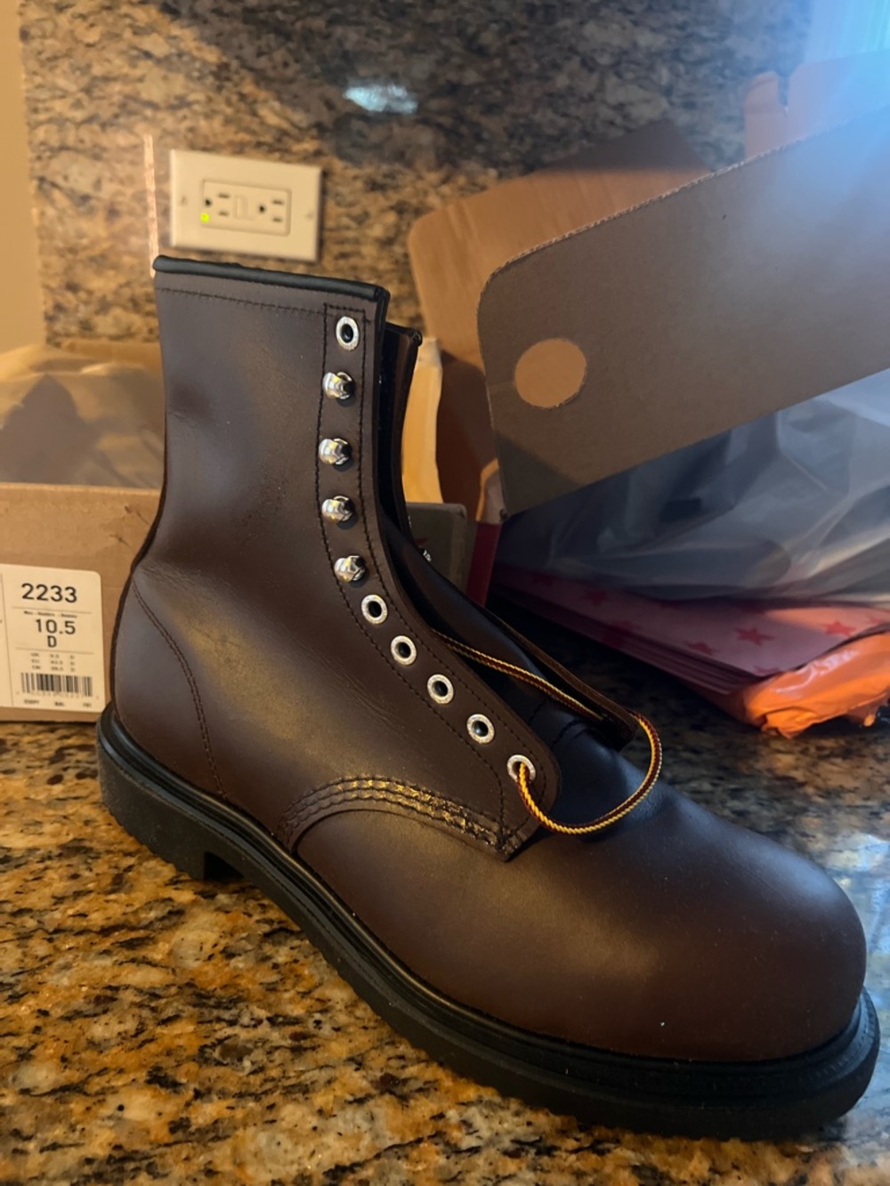 Red Wing Shoes Dark Brown Leather 6" Lace-Up Work Boot